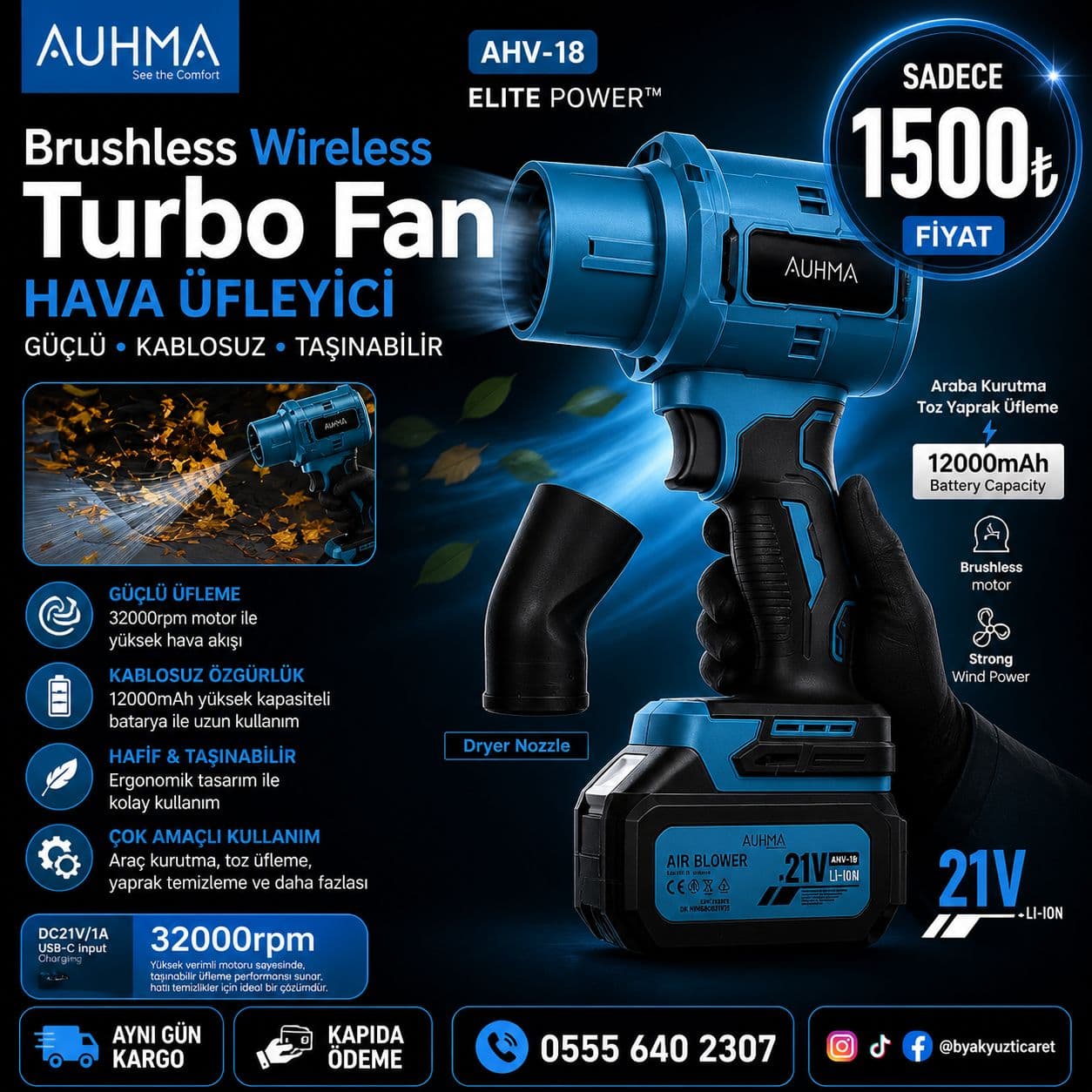 Turbo Fan Üfleyici - Auhma AHV18